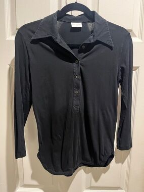 Dries Van Noten Black Long-Sleeve Button-Down Shirt